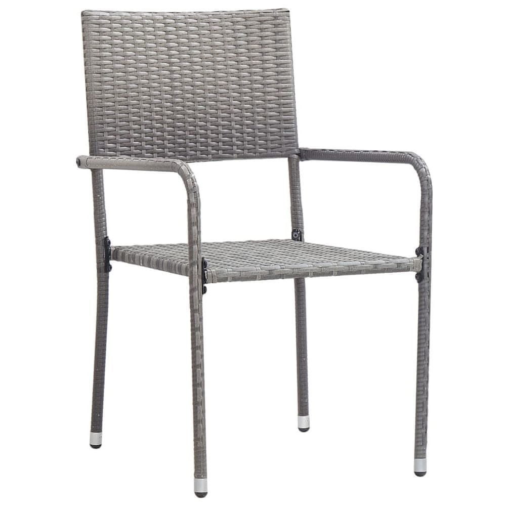 Vidaxl Vonkajšie jedálenské stoličky 2 ks, sivé, polyratan